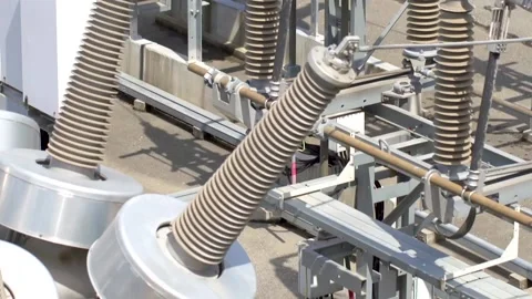 Power transformer distributive plant Stock Footage 89226473