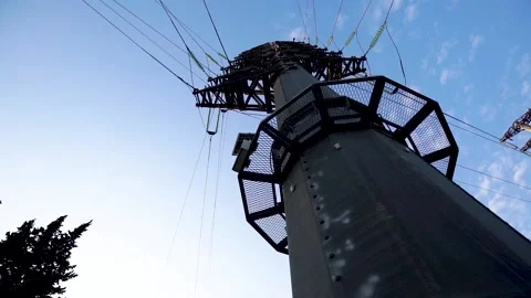 Power transformer distributive plant Stock Footage 89229608