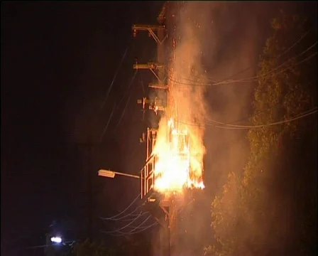 Power Transformer Fire &amp; Explosion Overload 動画素材 138462
