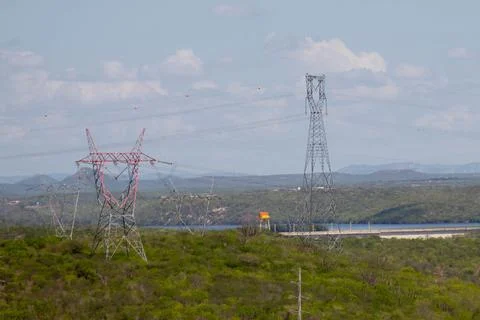 Power transmission network. Stock Photos