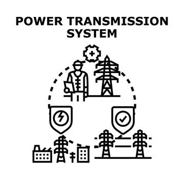 Power transmission system planning network infrastructure Stock Illustration