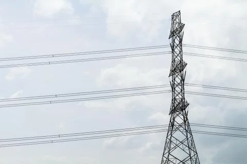 Power transmission tower Foto stock