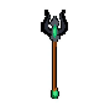 Power trident magic pixel art vector illustration Stock Illustration