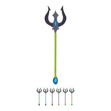 Power trident magic vector cartoon graphic Stock Illustration