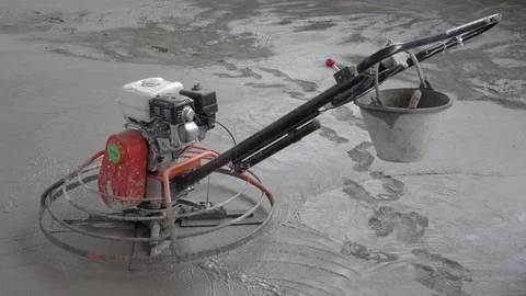 Power trowel machine at construction site. Stock Footage 107824005