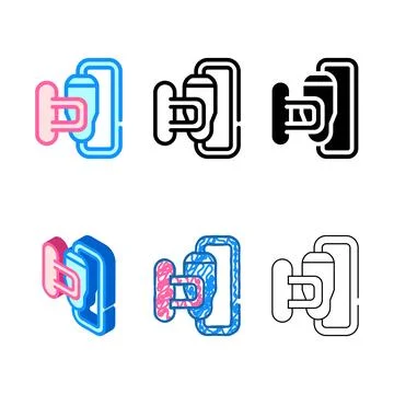 Power unit color icon variations vector flat Illustrazione stock