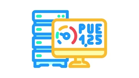 Power usage effectiveness meter color icon animation Vídeo Stock 327259010