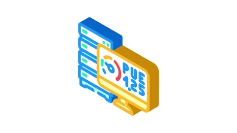 Power usage effectiveness meter isometric icon animation Stock Footage 327279680