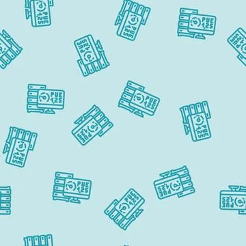 Power usage effectiveness meter line vector seamless pattern Stock Illustration