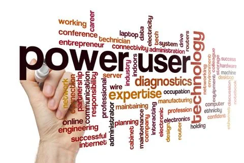 Power user word cloud concept Stock Photos