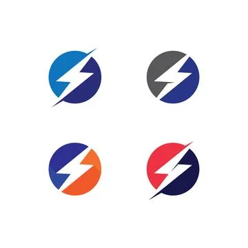 The power vector, flash ogo and thunderbolt and icon electricity illustrati.. Stock Illustration