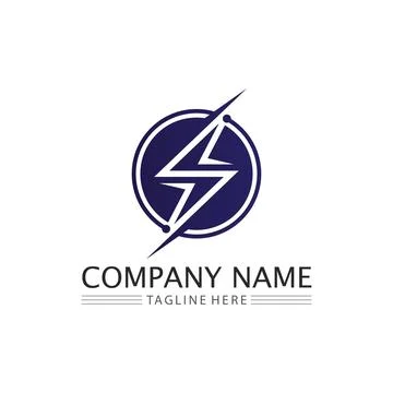 The power vector, flash ogo and thunderbolt and icon electricity illustrati.. Stock Illustration