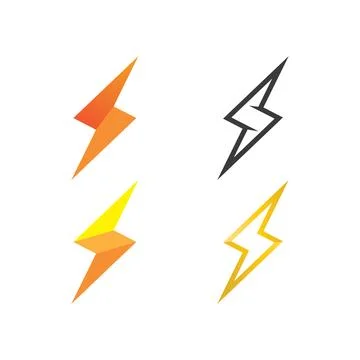 The power vector, flash ogo and thunderbolt and icon electricity illustrati.. Stock Illustration