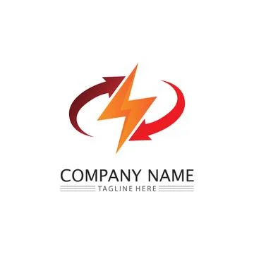 The power vector, flash ogo and thunderbolt and icon electricity illustrati.. 스톡 일러스트