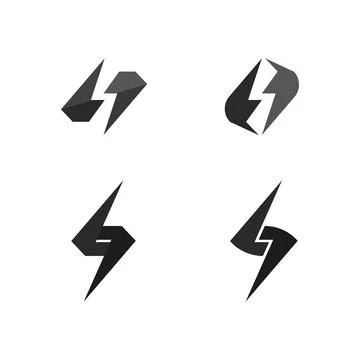 The power vector, flash ogo and thunderbolt and icon electricity illustrati.. Stock Illustration