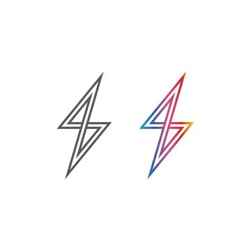 The power vector, flash ogo and thunderbolt and icon electricity illustrati.. Illustrazione stock