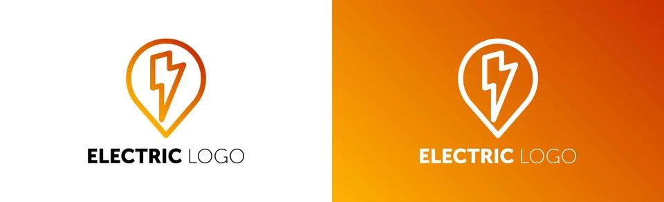 Power - vector logo template concept illustration. Lightning electricity sign Stock Illustration