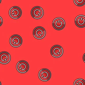 Power off vector seamless pattern Stock Illustration