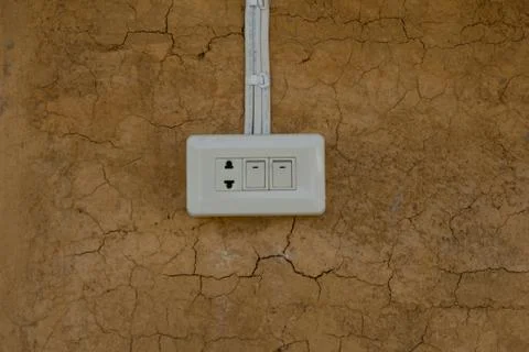 The power off on the wall. Stock Photos