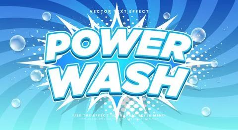 Power wash 3d editable text effect template 스톡 일러스트
