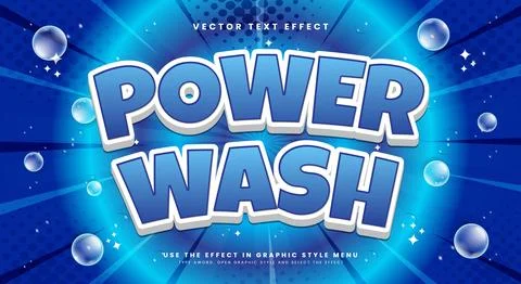 Power Wash 3d editable text effect Template 스톡 일러스트