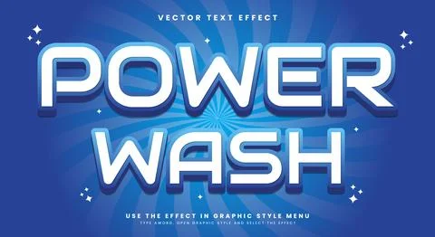 Power Wash Bold 3D editable text effect Template Stock Illustration
