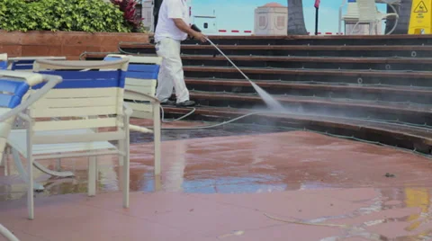 Power Washer worker Stock Footage 37720304