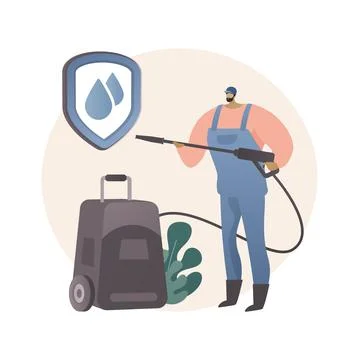 Power washing abstract concept vector illustration. Illustrazione stock