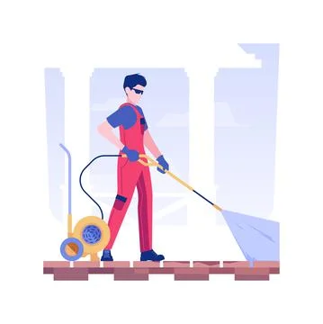 Power washing isolated concept vector illustration. Stock Illustration