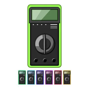 Power watt meter cartoon vector graphic Stock Illustration