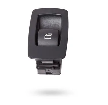 Power window button on white isolated background. Window lifter key block. .. Photos