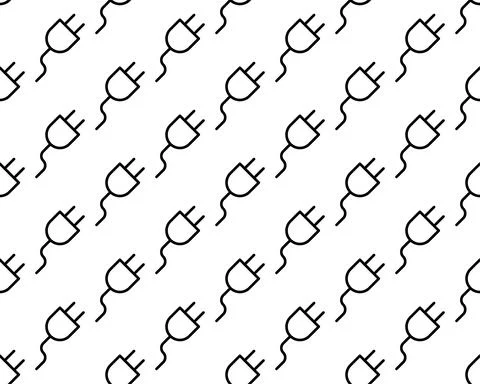 Power wire cable seamless pattern background. Business flat vector illustrati Stock Illustration