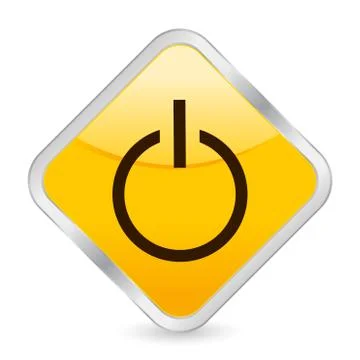 Power yellow square icon Illustrazione stock