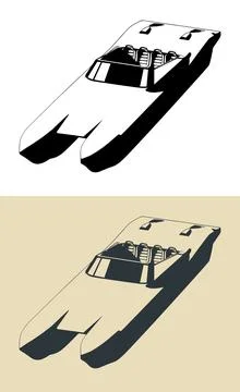 Powerboat illustrations Stock Illustration