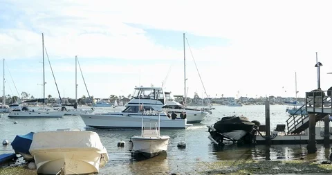 PowerBoat Passing by the Pear Stock Footage 101563568