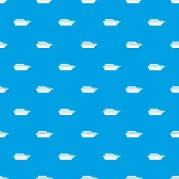 Powerboat pattern seamless blue Stock Illustration