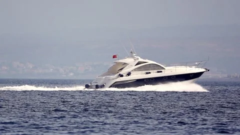 Powerboat In Slow Motion Stock Footage 205220109