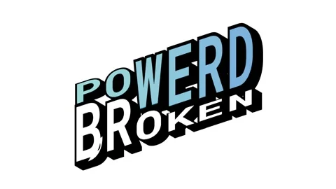 POWERD vs BROKEN, 3D Text Animation in Isometric View with Opposite Word Motion Stock Footage 314263820