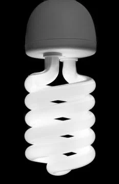 Powered on compact florescent bulb Stock Photos