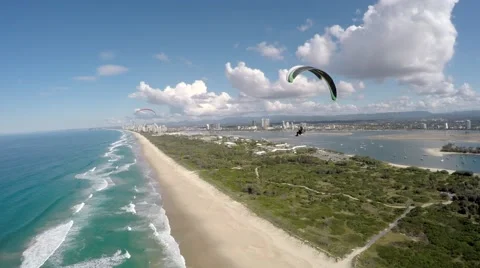 Powered Para glider Beach Flying  Stable 4K #4 Stock Footage 64771248