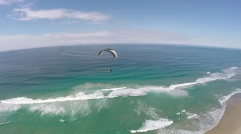Powered Paraglider Beach Flying Stable 4K #1 Stock Footage 64804533