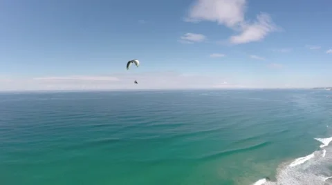 Powered Paraglider Beach Flying Stable 4K #6 Stock Footage