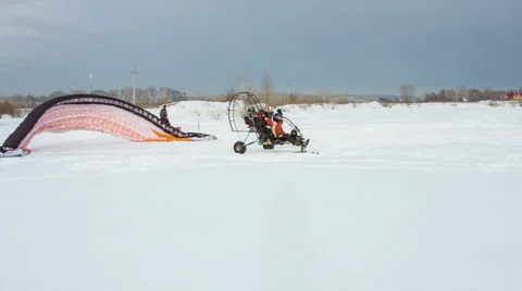 Powered paragliding Stock Footage 45586919