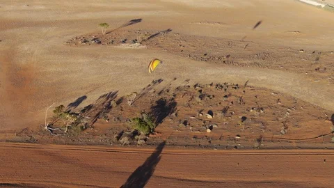 Powered paragliding having fun flying in early time Stock-Footage 117129822