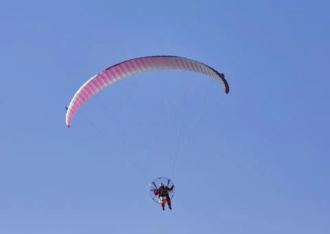 Powered paragliding. Foto stock