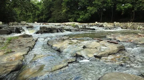 Powerful and rapid mountain river Stock Footage 52082144