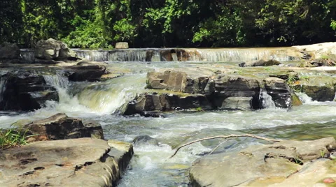 Powerful and rapid mountain river Stock Footage 57597781