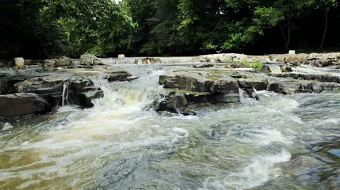 Powerful and rapid mountain river Stock Footage 57599754