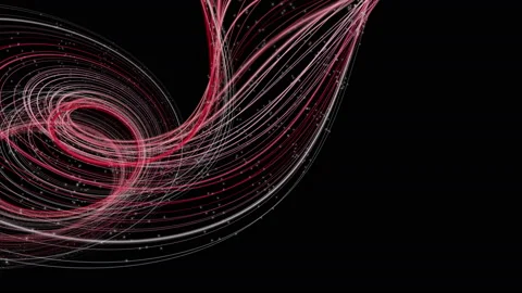 Powerful animation with particle stripe object in motion, 4096x2304 loop 4K Stock Footage 139543370