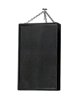 Powerful audio system suspended on chains over white Stock Photos